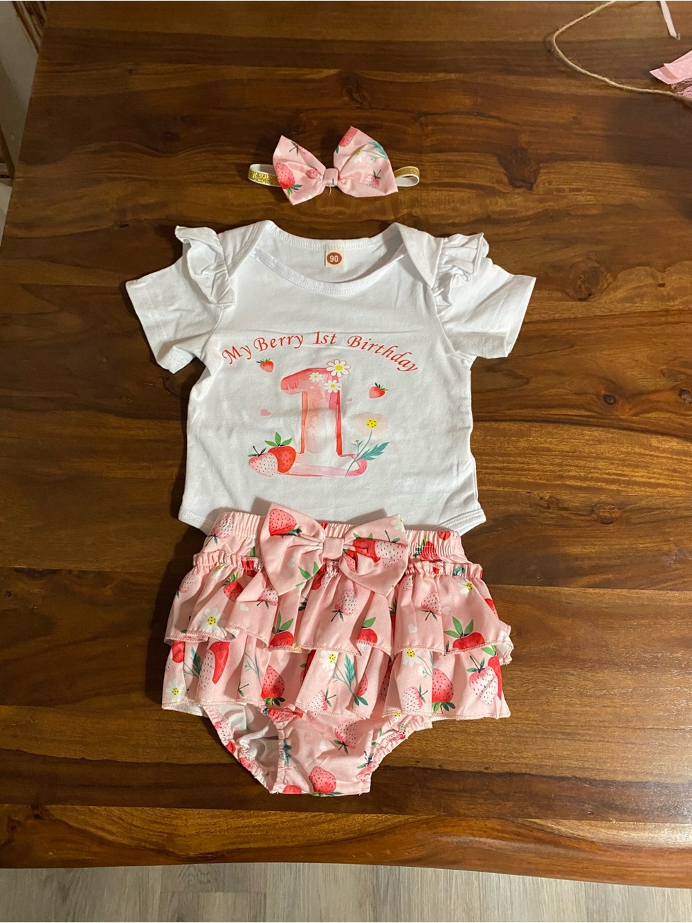 Berry first birthday Baby Outfit 6-12months